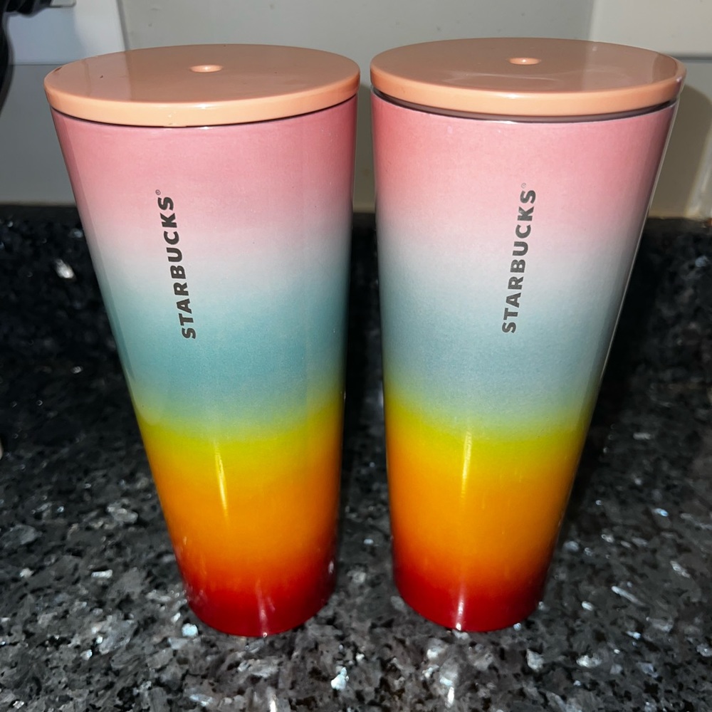 Starbucks rainbow tumblers (2)